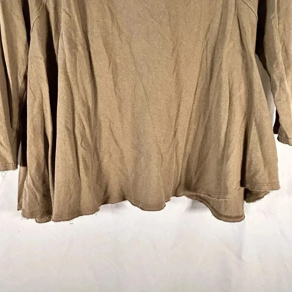 We the Free Blouse Women's Small Green Round Neck Partial Wrap 3/4 Sleeve - Picture 11 of 11